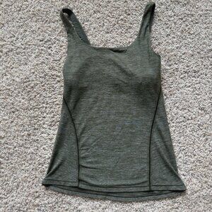 Lululemon Size 4 Square Neck Heather Green Tank